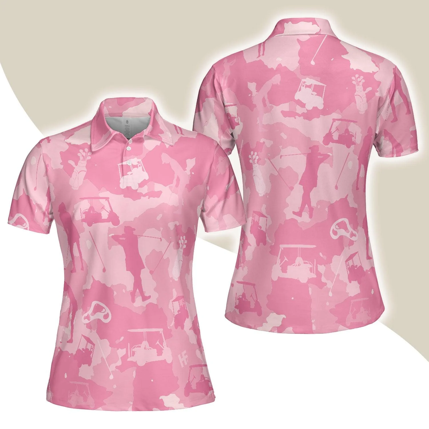 Golf Women Polo Shirt, Golf Girl Camouflage Pink Camo Women Polo Shirts, Cool Golf Gift For Female Golfers, Ladies, Golf Lovers