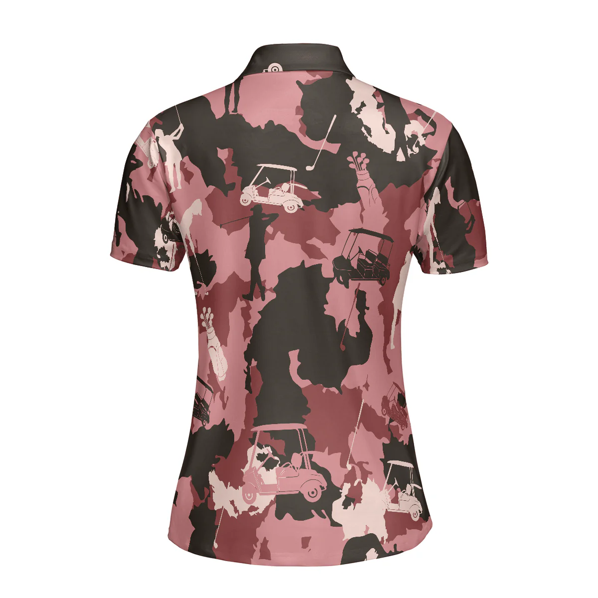 Golf Women Polo Shirt, Golf Girl Camouflage Pink Red Brown Camo Women Polo Shirts, Cool Golf Gift For Female Golfers, Ladies, Golf Lovers - Image 3