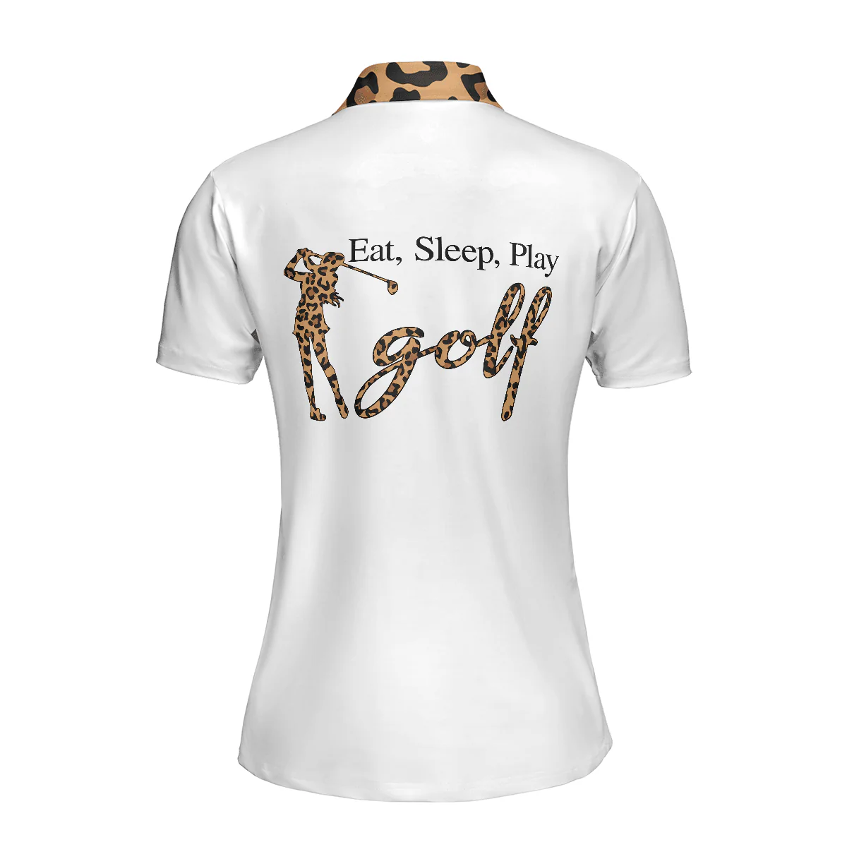 Golf Women Polo Shirt, Golf Girl Eat Sleep Play Golf Mix Leopard Pattern Women Polo Shirts, Unique Gift For Female Golfers, Ladies, Golf Lovers - Image 3