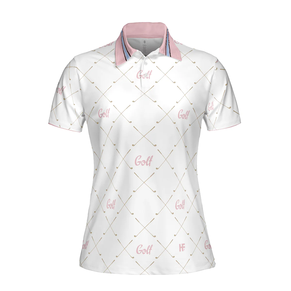 Golf Women Polo Shirt, Golf In Pink With Simple Golf Clubs Pattern, Classic Golf Women Polo Shirts, Unique Golf Gift For Ladies, Team Female Golfers - Image 4
