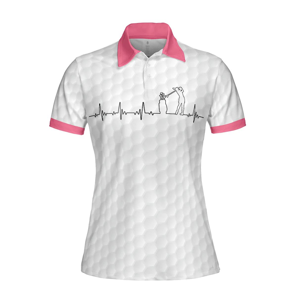 Golf Women Polo Shirt, Golf Is My Heart Pink Heartbeat Women Polo Shirts, Best Golf Gift For Female Golfers, Ladies, Golf Lovers - Image 4