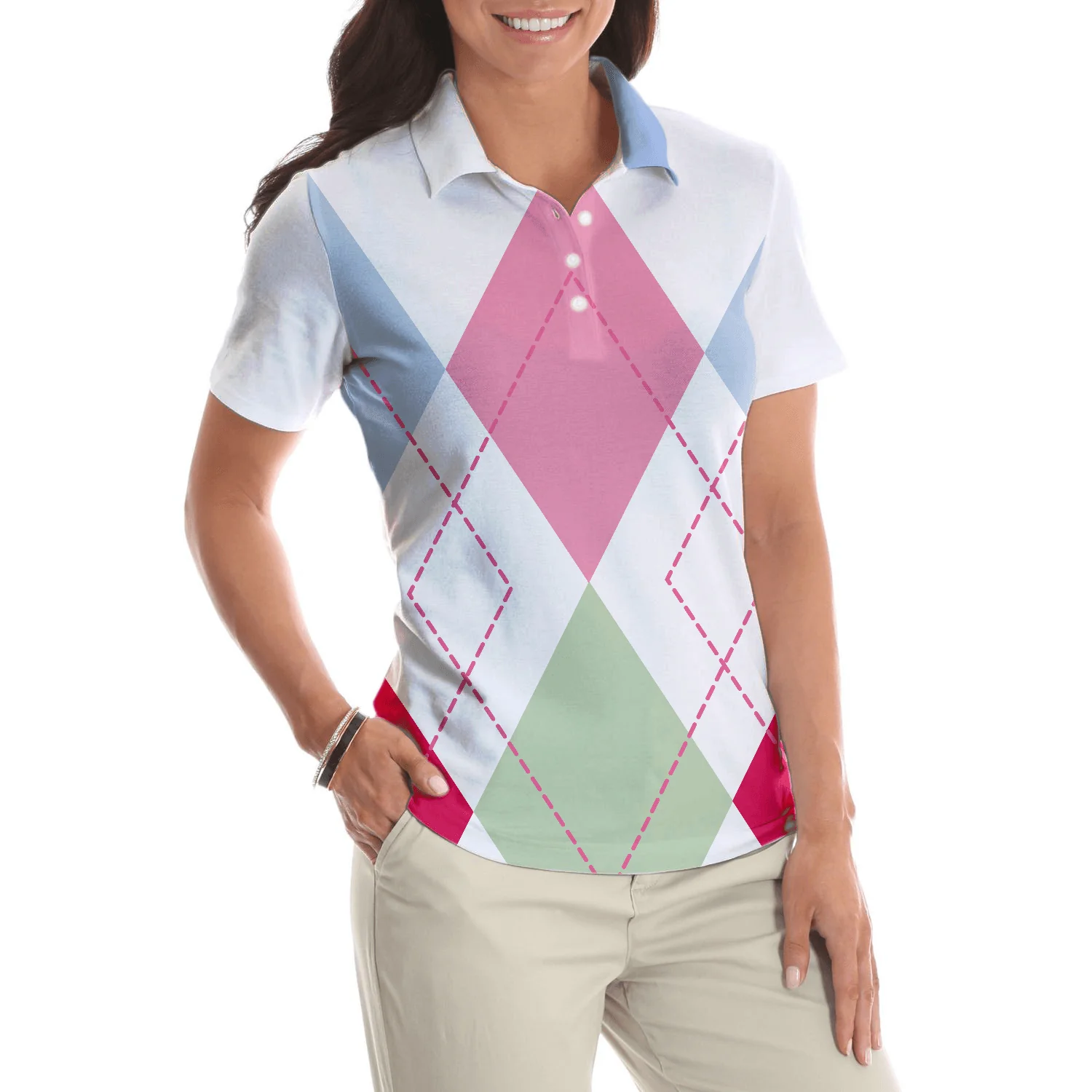 Golf Women Polo Shirt, Golf Isn't For Everyone Only Cool People Seem To Like It Golf Argyle Women Polo Shirts, Gift For Ladies, Team Female Golfers - Image 6