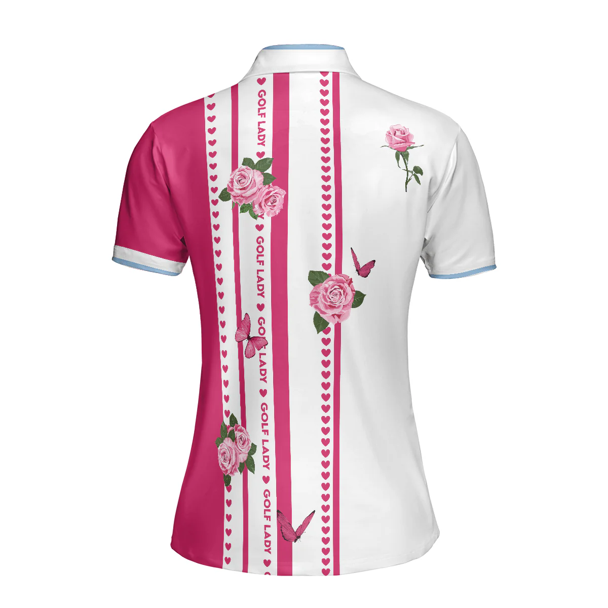 Golf Women Polo Shirt, Golf Lady With Roses In Vintage Style Golf Floral Women Polo Shirts, Gift For Ladies, Team Female Golfers, Golf Lovers - Image 3