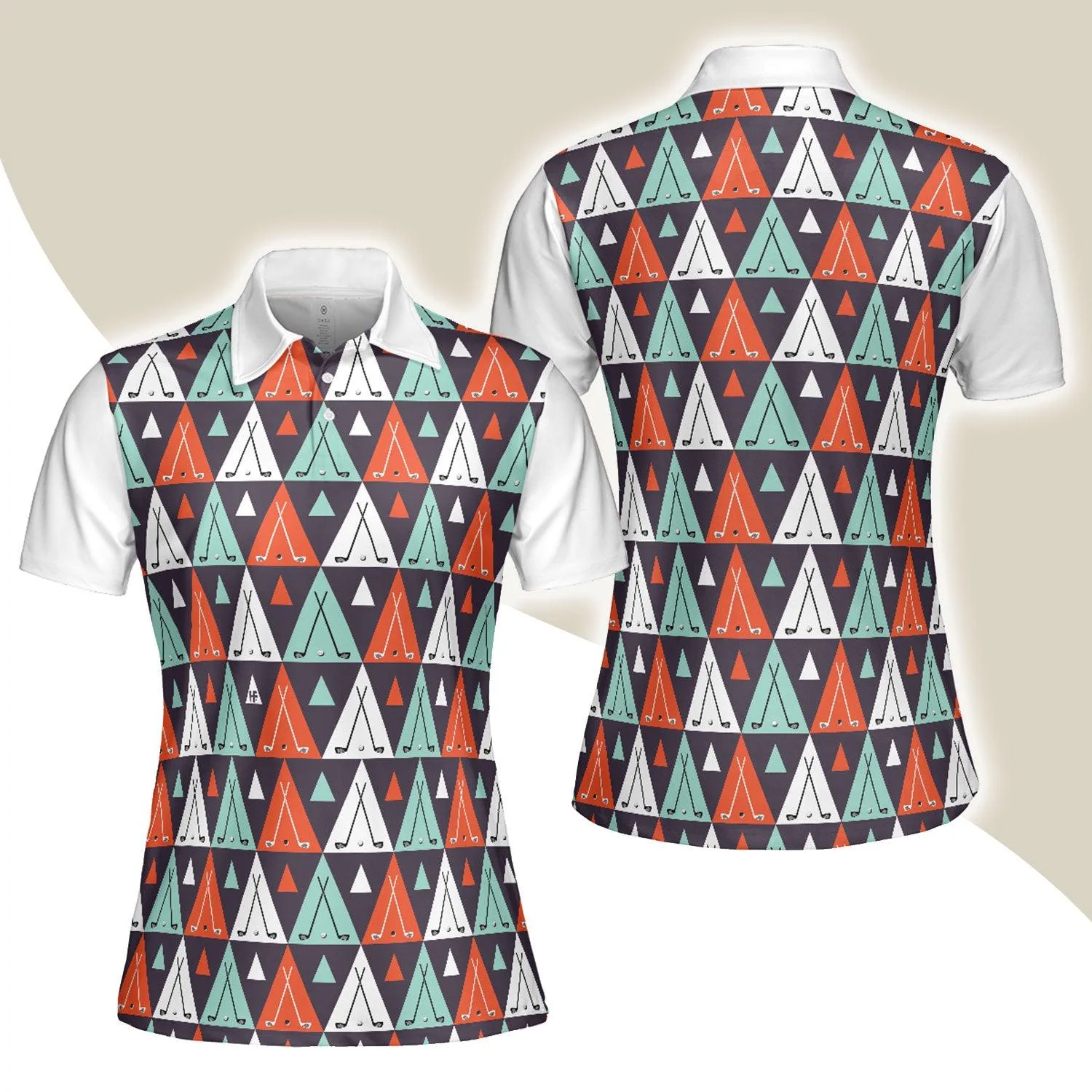 Golf Women Polo Shirt, Golf Life In Ethnic Style, Argyle Pattern Women Polo Shirts, Best Golf Gift For Female Golfers, Ladies, Golf Lovers