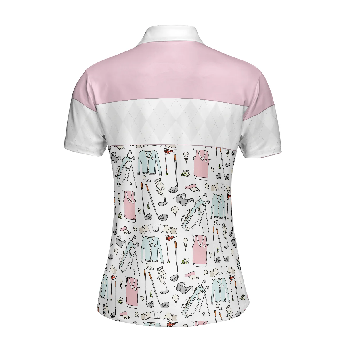Golf Women Polo Shirt, Golf Life In Pink, Golf Pattern Women Polo Shirts, Gift For Ladies, Team Female Golfers, Golf Lovers - Image 3