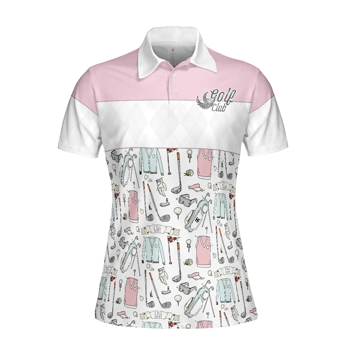 Golf Women Polo Shirt, Golf Life In Pink, Golf Pattern Women Polo Shirts, Gift For Ladies, Team Female Golfers, Golf Lovers - Image 4