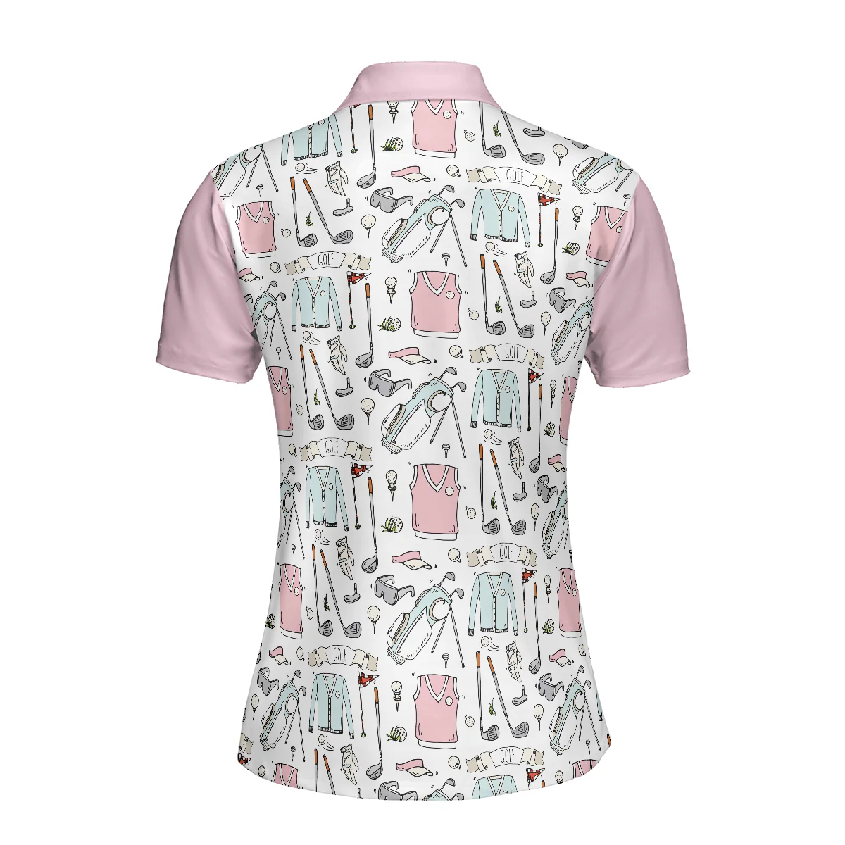 Golf Women Polo Shirt, Golf Pattern Golf Life In Pink Women Polo Shirts, Gift For Ladies, Team Female Golfers, Golf Lovers - Image 3
