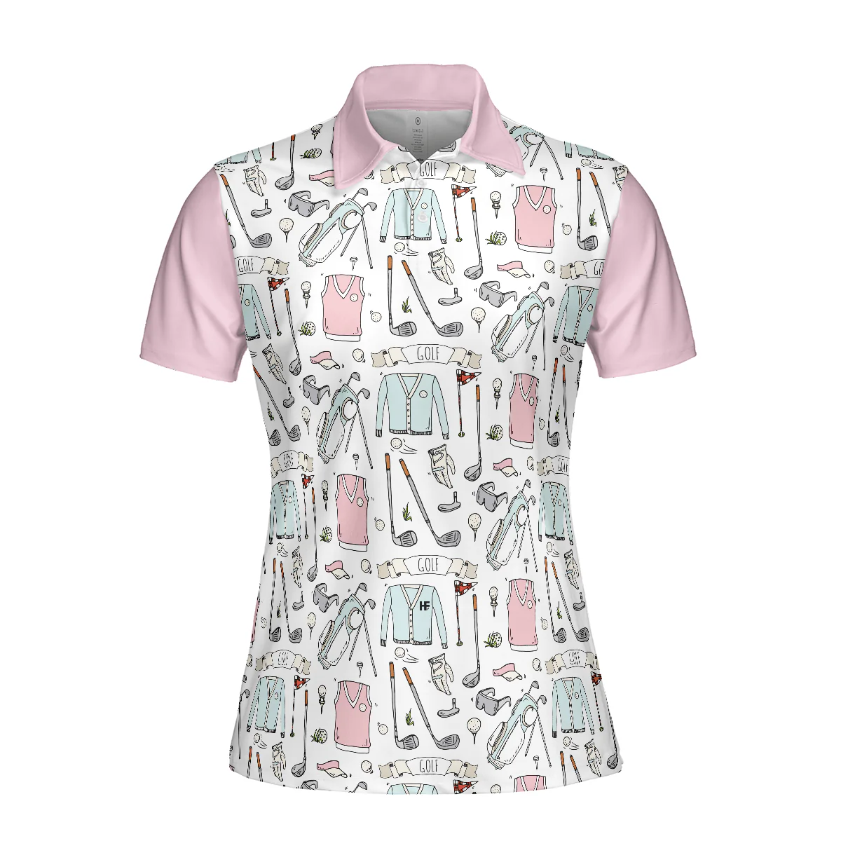 Golf Women Polo Shirt, Golf Pattern Golf Life In Pink Women Polo Shirts, Gift For Ladies, Team Female Golfers, Golf Lovers - Image 4