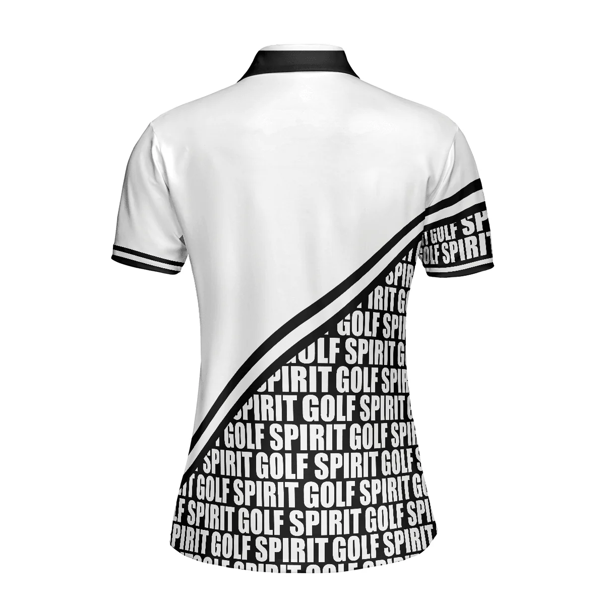Golf Women Polo Shirt, Golf Spirit In Black And White Women Polo Shirts, Simple Golf Shirt Design Gift For Female Golfers, Ladies, Golf Lovers - Image 3