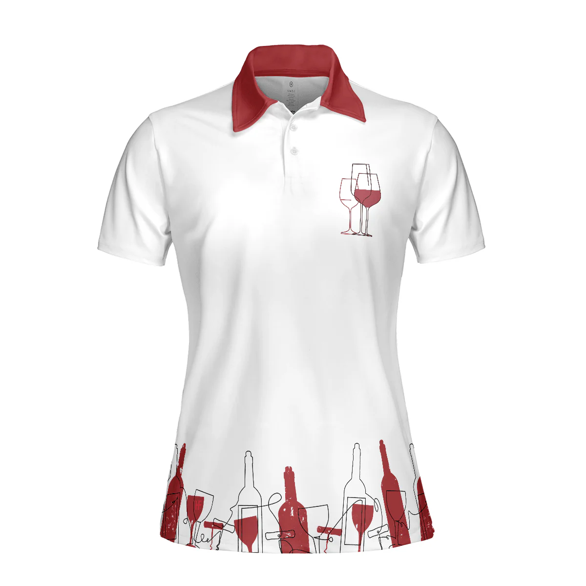 Golf Women Polo Shirt, Golfing From Nine To Wine White And Red Women Polo Shirts, Best Golf Gift For Wine Lovers, Female Golfers, Ladies, Golf Lovers - Image 4