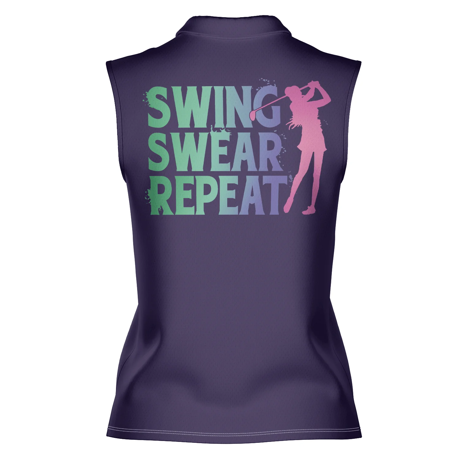 Golf Women Polo Shirt, Gradient Flag Canada Swing Swear Repeat Golf Girl Women Polo Shirt - Gift For Golfers, Female, Golf Lovers, Mother's Day - Image 3