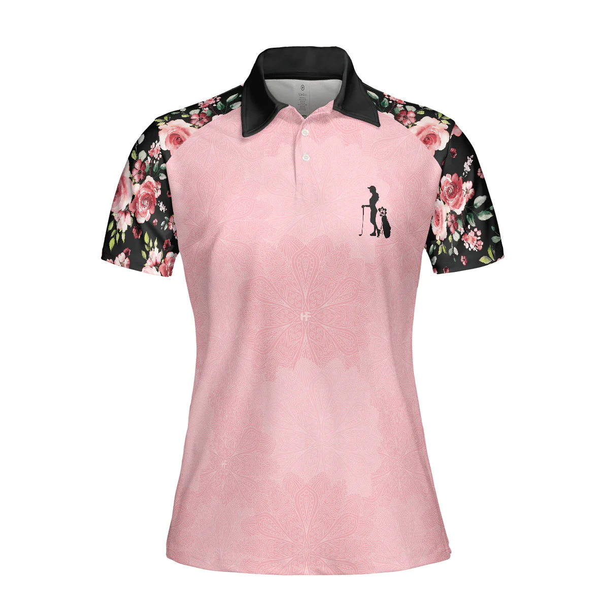 Golf Women Polo Shirt, I Know I Play Like A Girl Try To Keep Up, Elegant Flower Pattern Women Polo Shirts, Gift For Ladies, Female Golfers, Golf Lover - Image 4