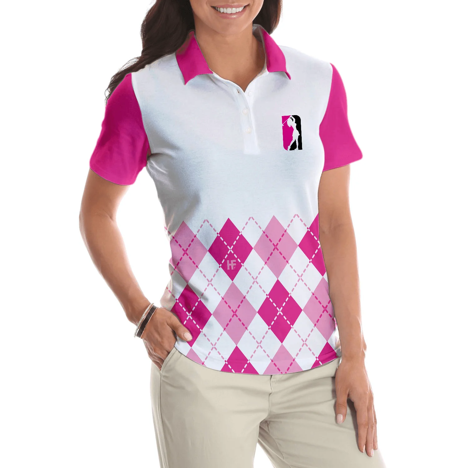 Golf Women Polo Shirt, I Never Lose At The 19th Hole, White And Pink Women Polo Shirts, Best Gift For Golf Lovers, Ladies, Female Golfers - Image 5