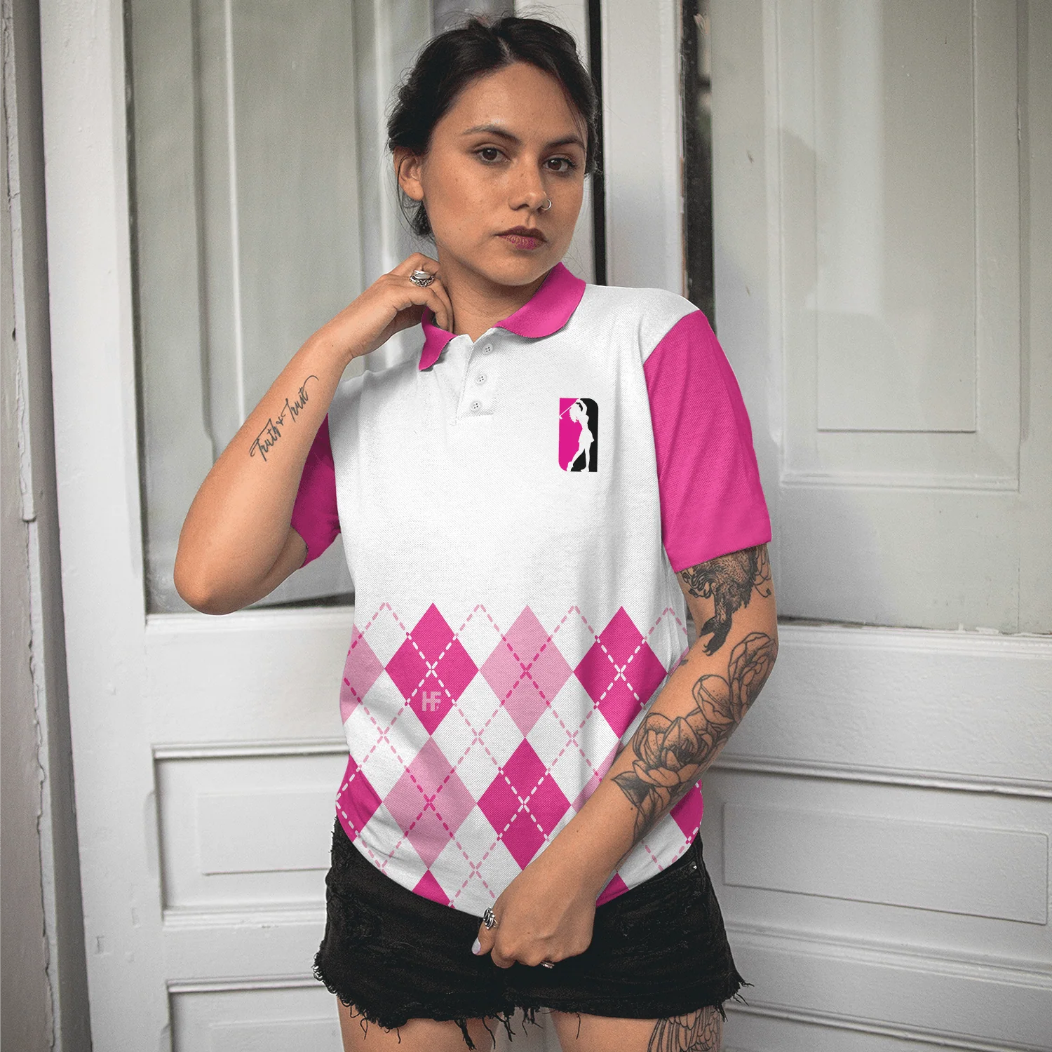 Golf Women Polo Shirt, I Never Lose At The 19th Hole, White And Pink Women Polo Shirts, Best Gift For Golf Lovers, Ladies, Female Golfers - Image 6