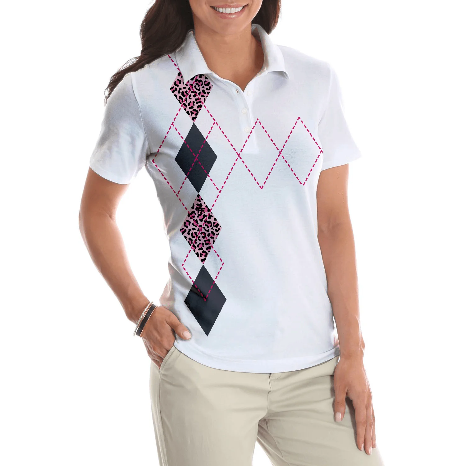 Golf Women Polo Shirt, I Only Work To Support My Golf Addiction, Funny White Pink Women Polo Shirts, Best Gift For Golf Lovers, Ladies, Female Golfers - Image 5