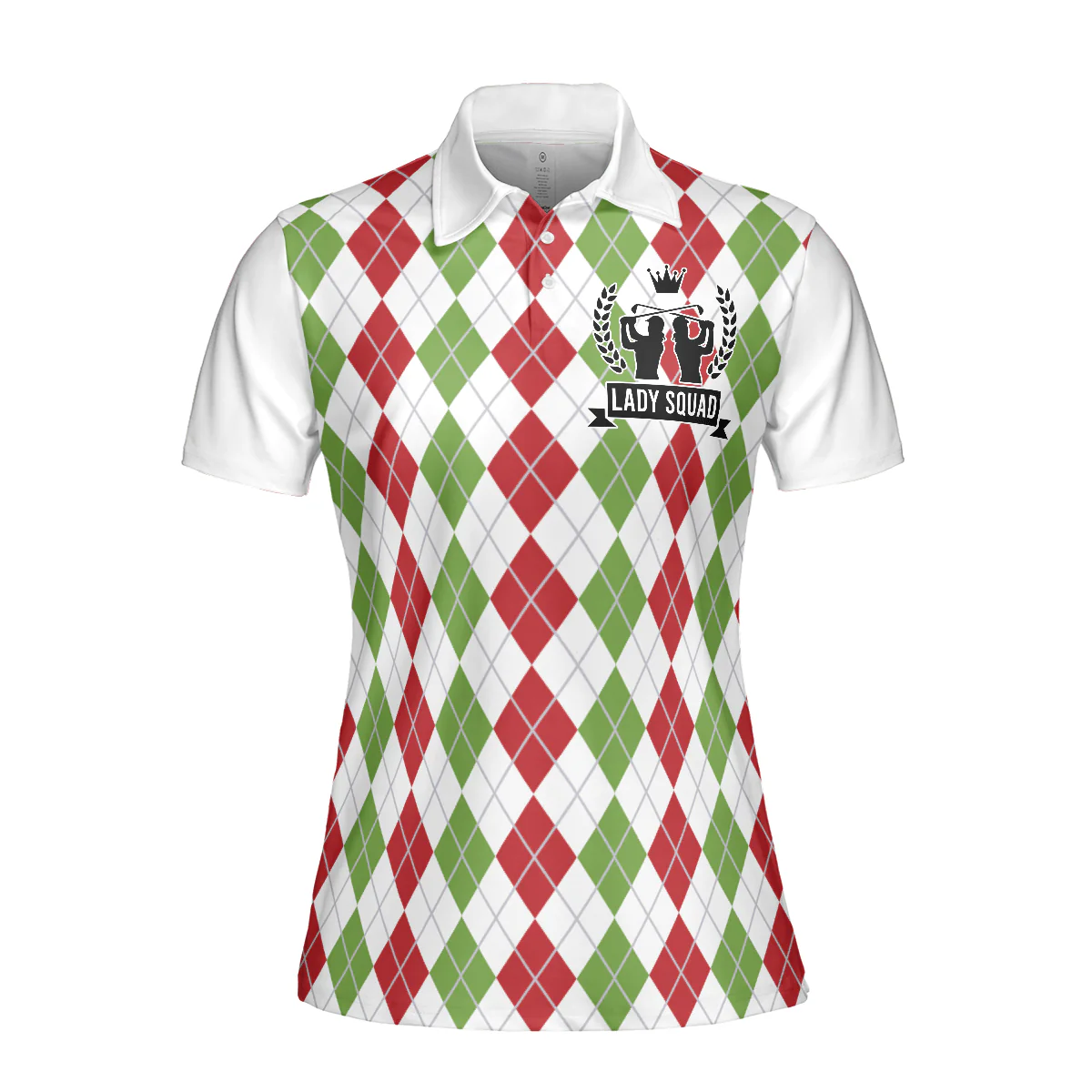 Golf Women Polo Shirt, I Plan To Golf, Red Green Argyle Pattern Women Polo Shirts - Best Gift For Golf Lovers, Ladies, Female Golfers - Image 4