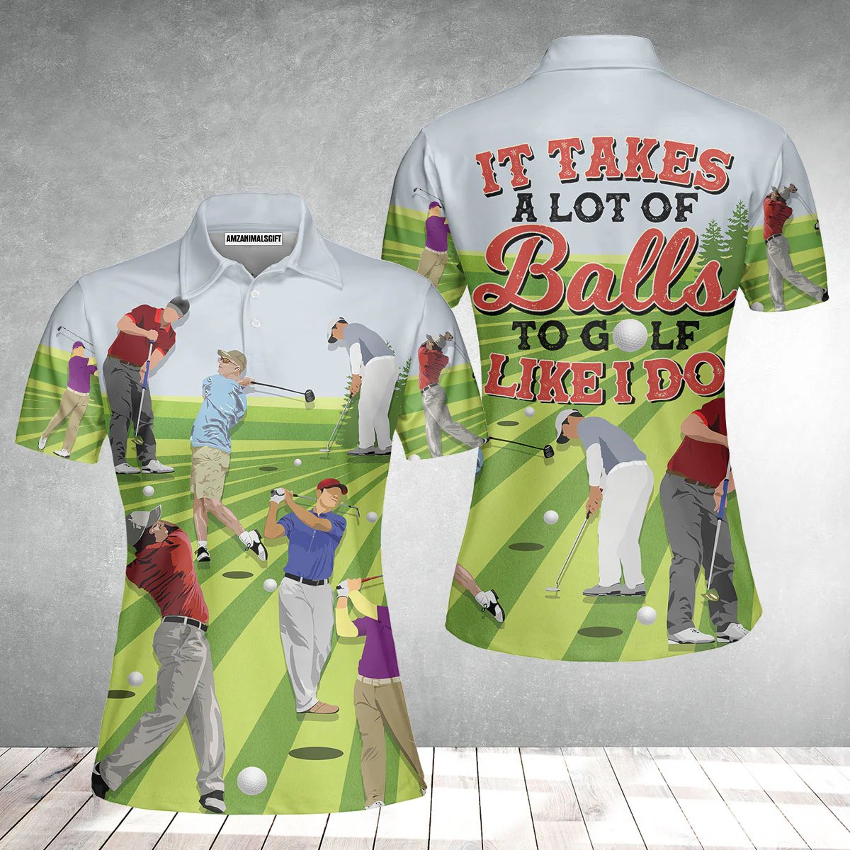 Golf Women Polo Shirt - It Takes A Lot Of Balls To Golf Like I Do Women Polo Shirt - Perfect Gift Golfers, Golf Lovers - Image 2