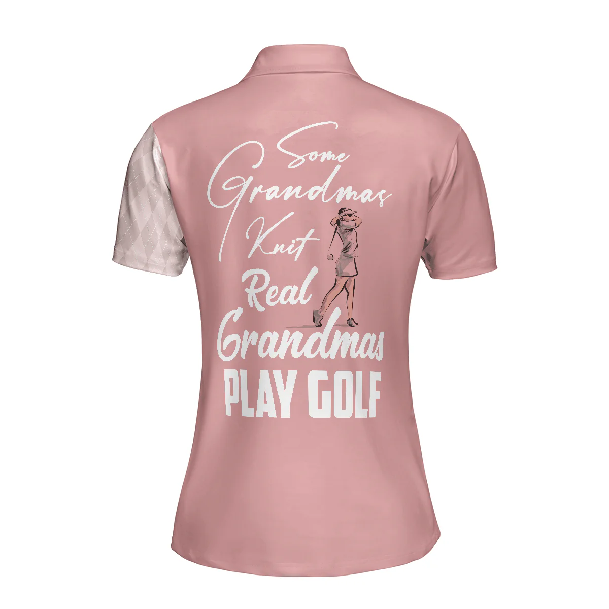 Golf Women Polo Shirt, Lady Play Golf Light Pink Women Polo Shirts, Best Golfing Gift For Ladies, Golfers, Golf Lovers, Some Grandmas Knit Real Women - Image 3