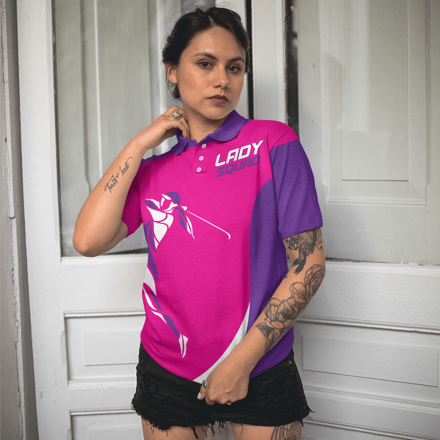Golf Women Polo Shirt, Lady Squad Golf Girl Purple And Pink Women Polo Shirts, Unique Female Golf Gift For Golfers, Ladies, Golf Lovers - Image 5