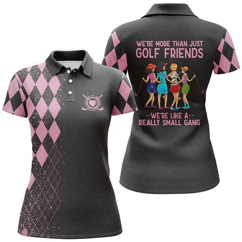 Golf Women Polo Shirt, Multi-color Polo Shirts, We're More Than Just Golf Friends We're Small Gang - Perfect Polo Shirt For Golfers, Golf Lovers - Image 2