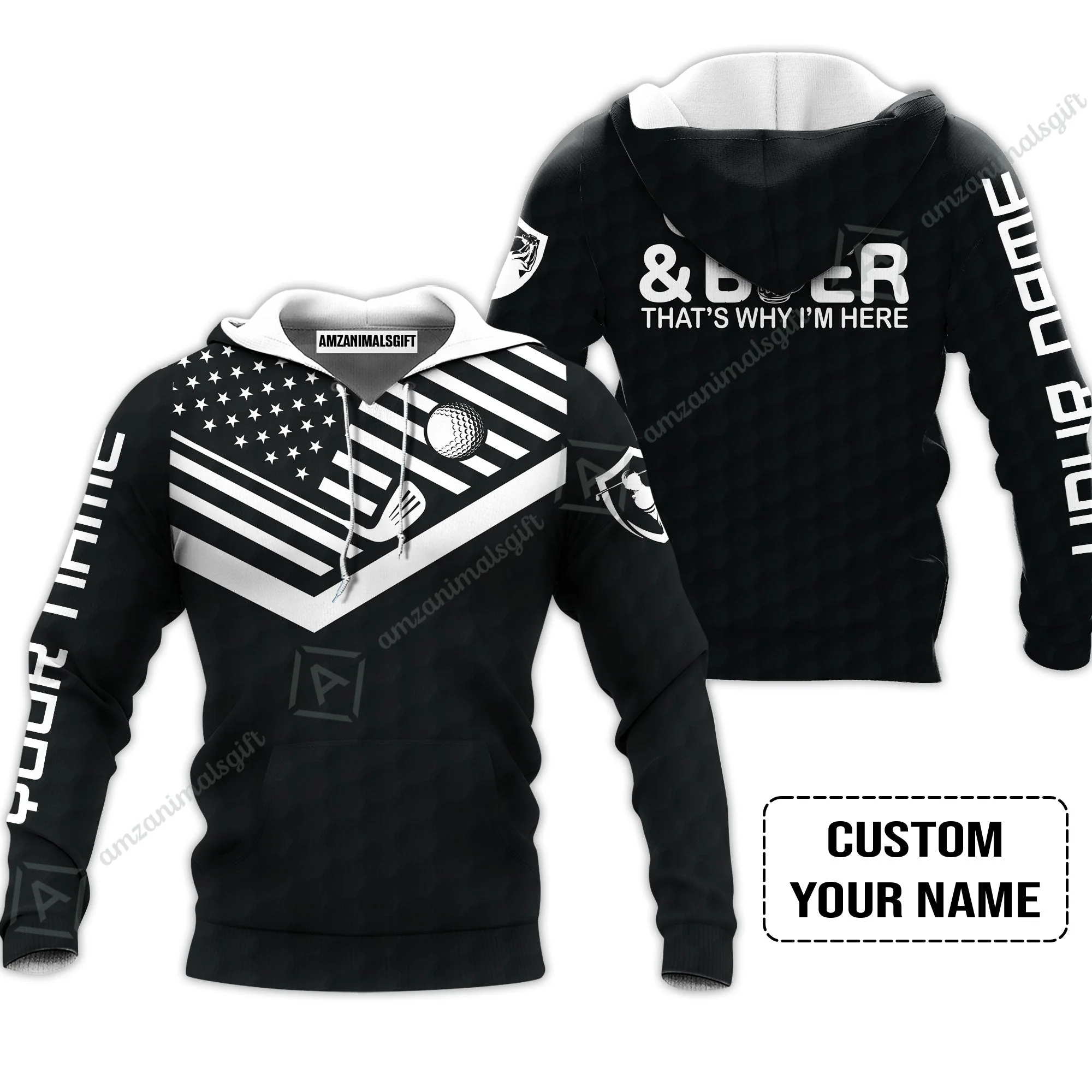 Golf Women Polo Shirt - Personalized American Flag Golf Women Polo Shirt, Golf And Beer That's Why I'm Here Custom Shirt - Image 4