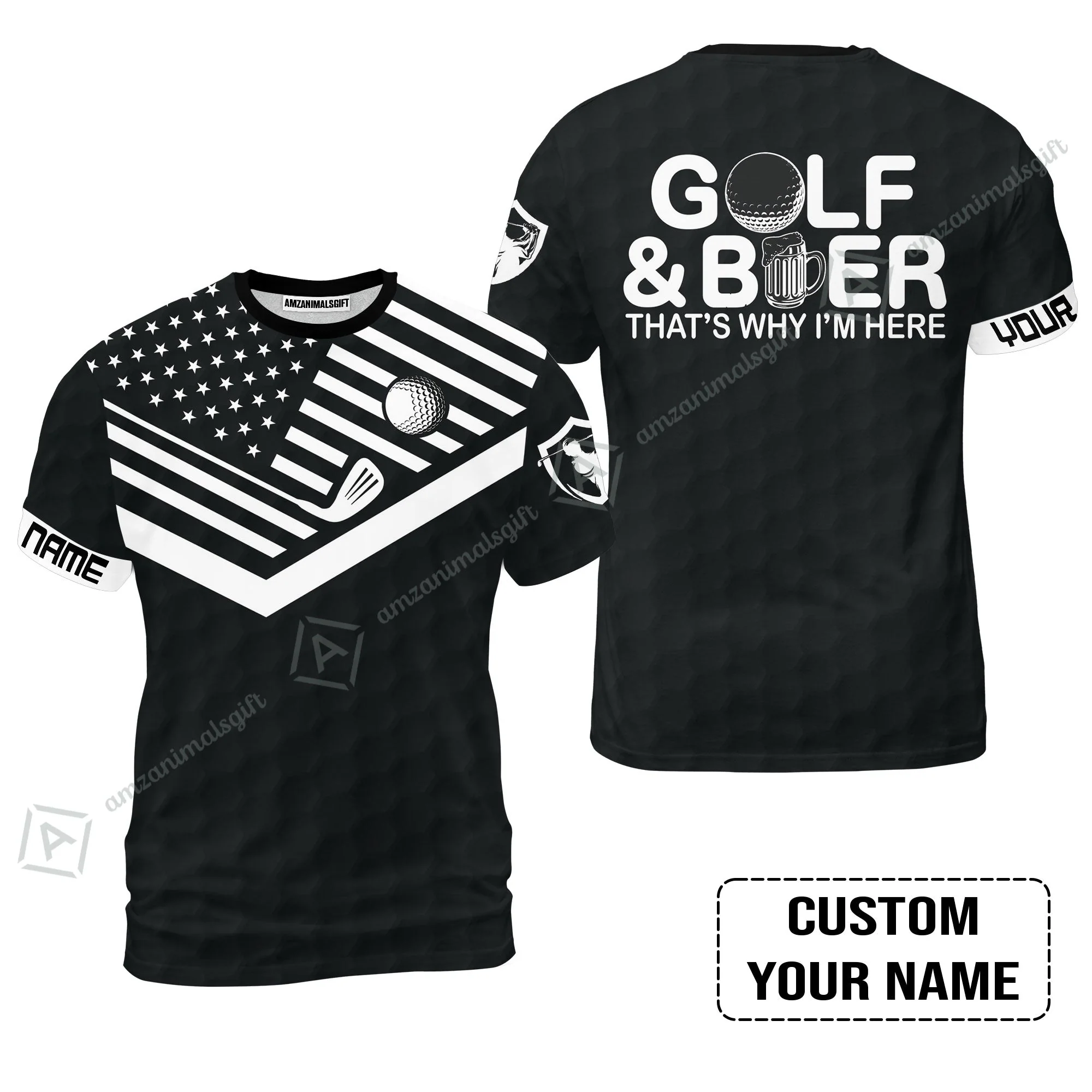 Golf Women Polo Shirt - Personalized American Flag Golf Women Polo Shirt, Golf And Beer That's Why I'm Here Custom Shirt - Image 9