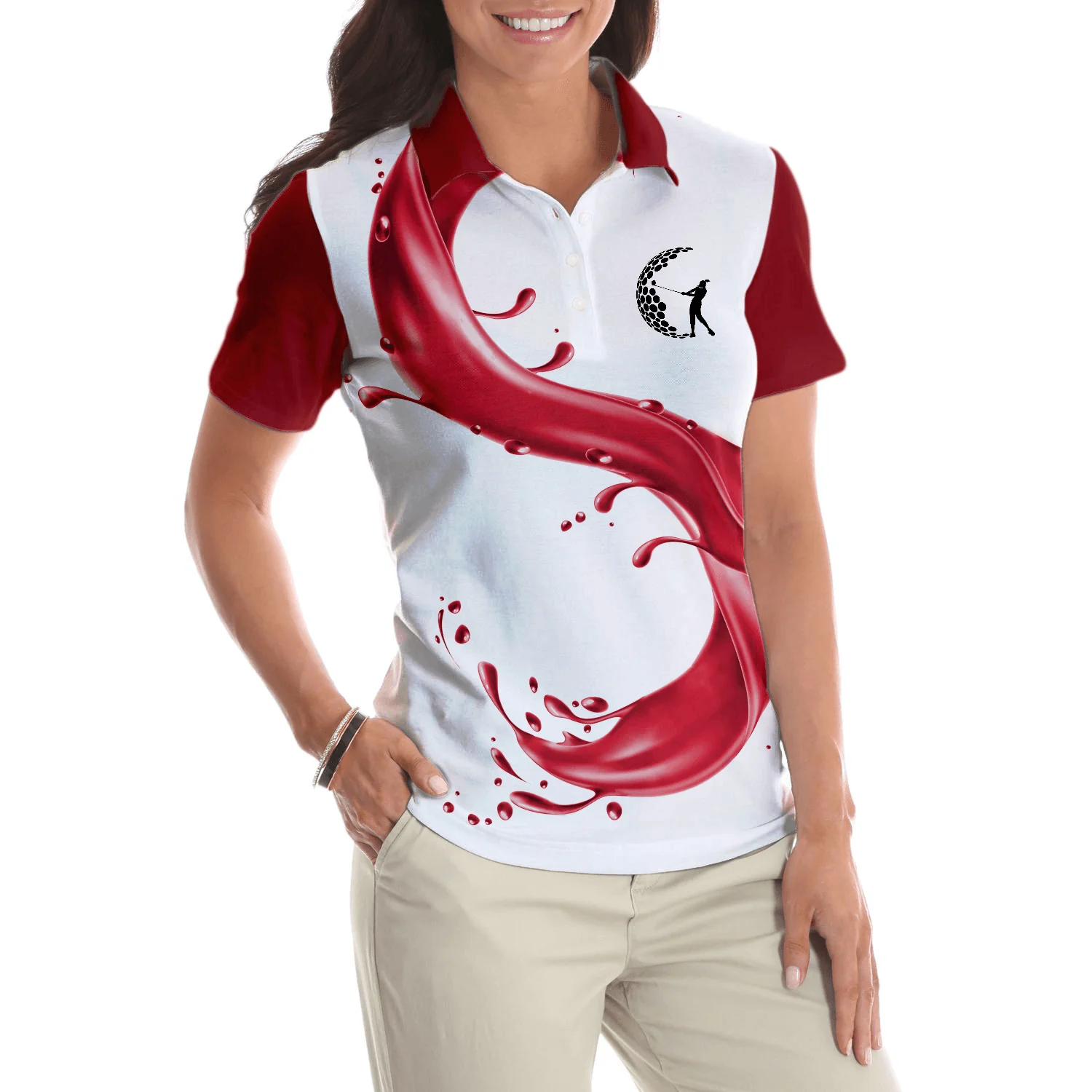 Golf Women Polo Shirt, Play Golf And Drink Wine Women Polo Shirts, Best Golf Gift For Ladies, Golfers, Golf Lovers - Image 5