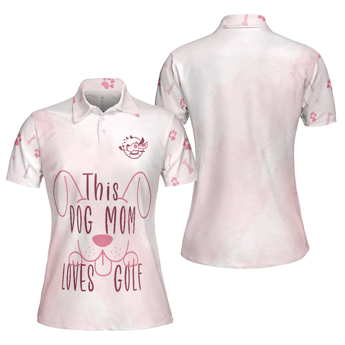 Golf Women Polo Shirt, This Dog Mom Loves Golf Women Polo Shirt, Perfect Cool Golfing Gift For Dog Lovers, Ladies, Female, Golfers, Golf Lovers - Image 2