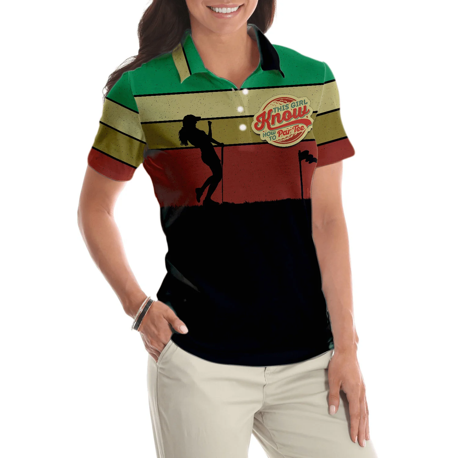 Golf Women Polo Shirt, This Girl Knows How To Par Tee Women Polo Shirt, Golf Shirt For Girls - Perfect Gift For Ladies, Golfers, Golf Lovers - Image 5