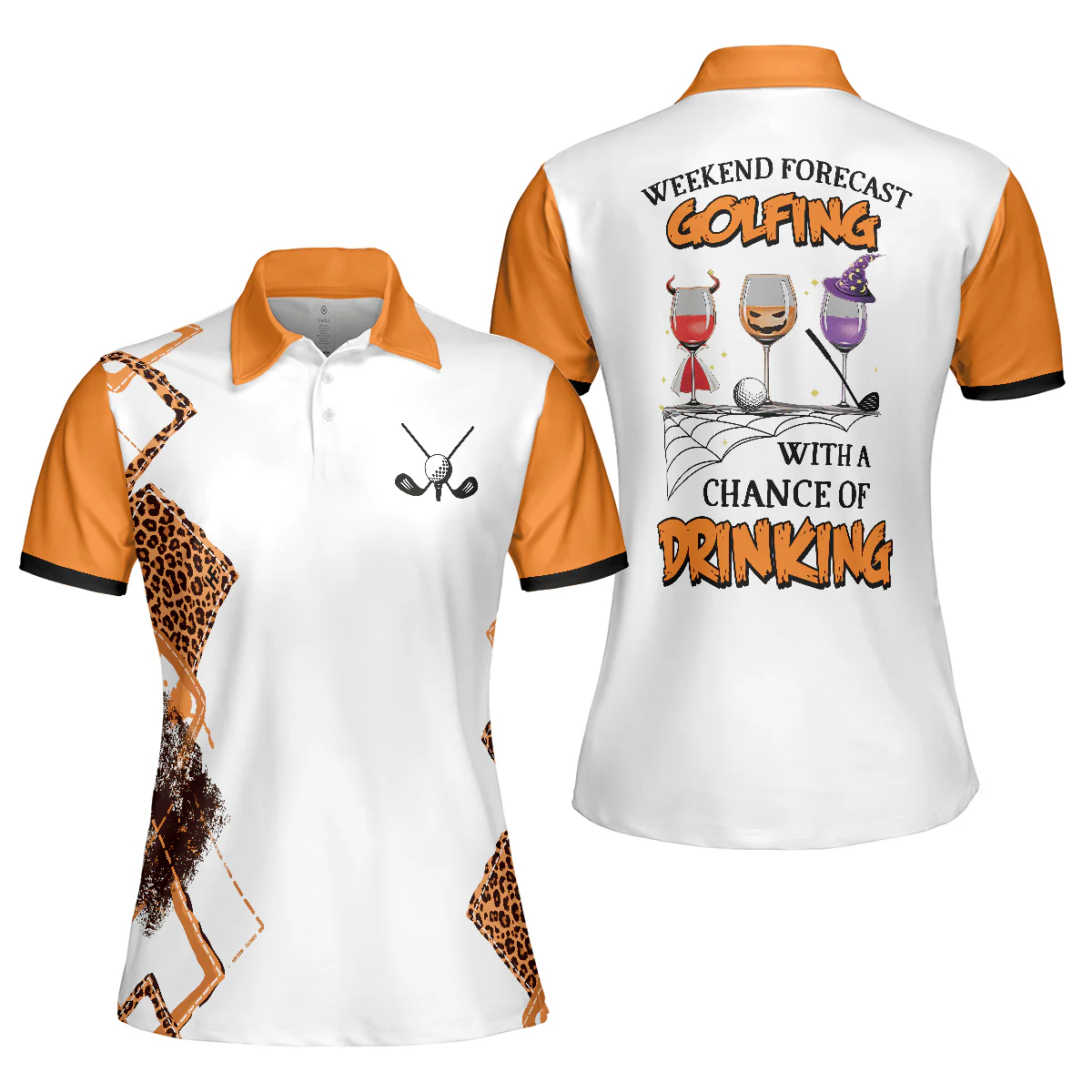 Golf Women Polo Shirt, Weekend Forecast Golfing With A Chance Of Drinking Golf Women Polo Shirts, Halloween Gift For Ladies, Golfers, Golf Lovers - Image 2
