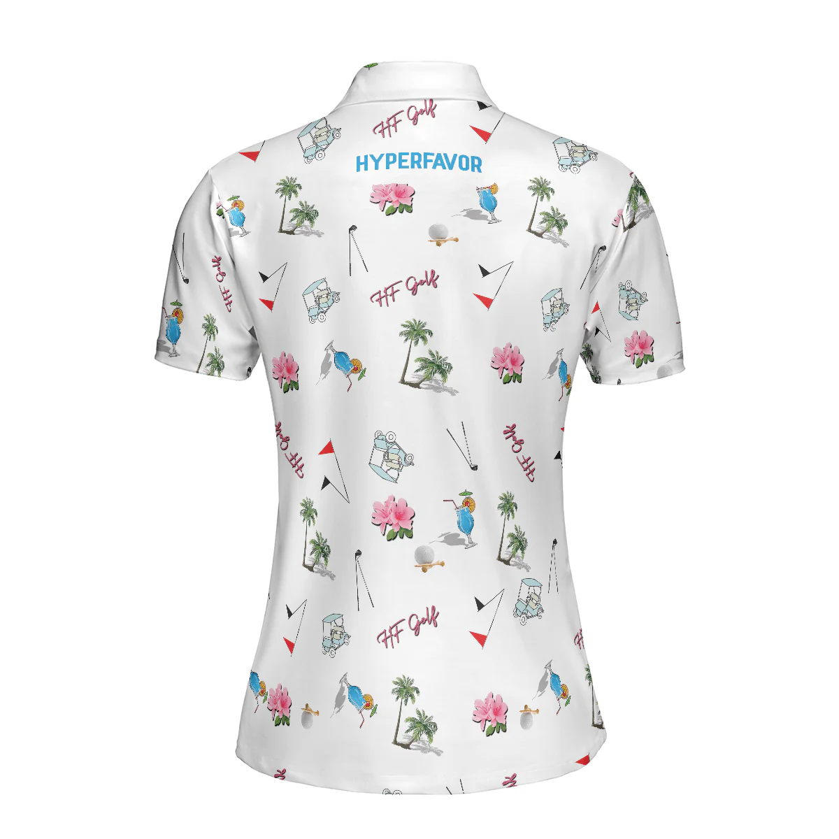 Golf Women Polo Shirt, With Golf Equipments In Summer Women Polo Shirts, Best Female Gift For Golf Lovers, Ladies, Golfers - Image 3