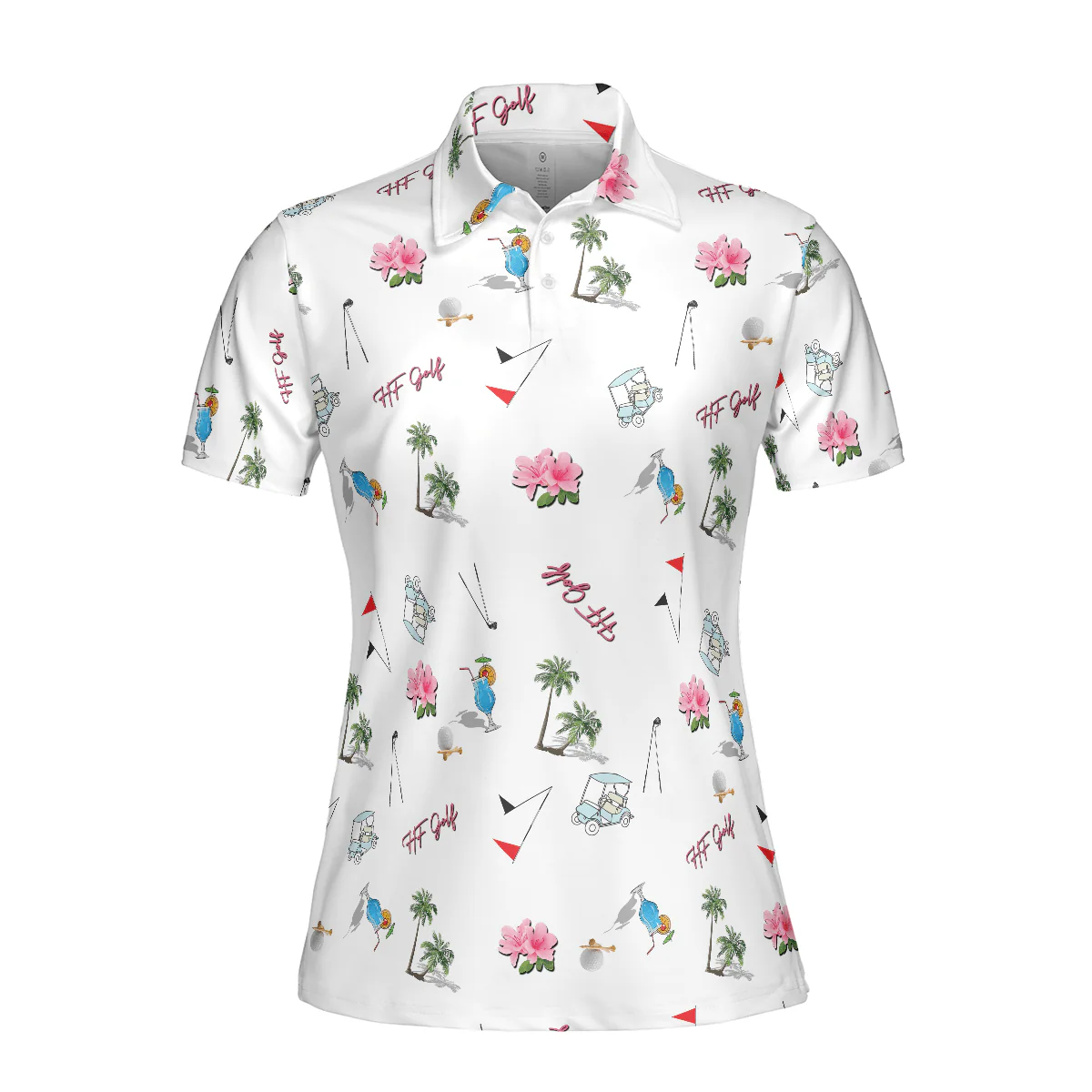 Golf Women Polo Shirt, With Golf Equipments In Summer Women Polo Shirts, Best Female Gift For Golf Lovers, Ladies, Golfers - Image 4