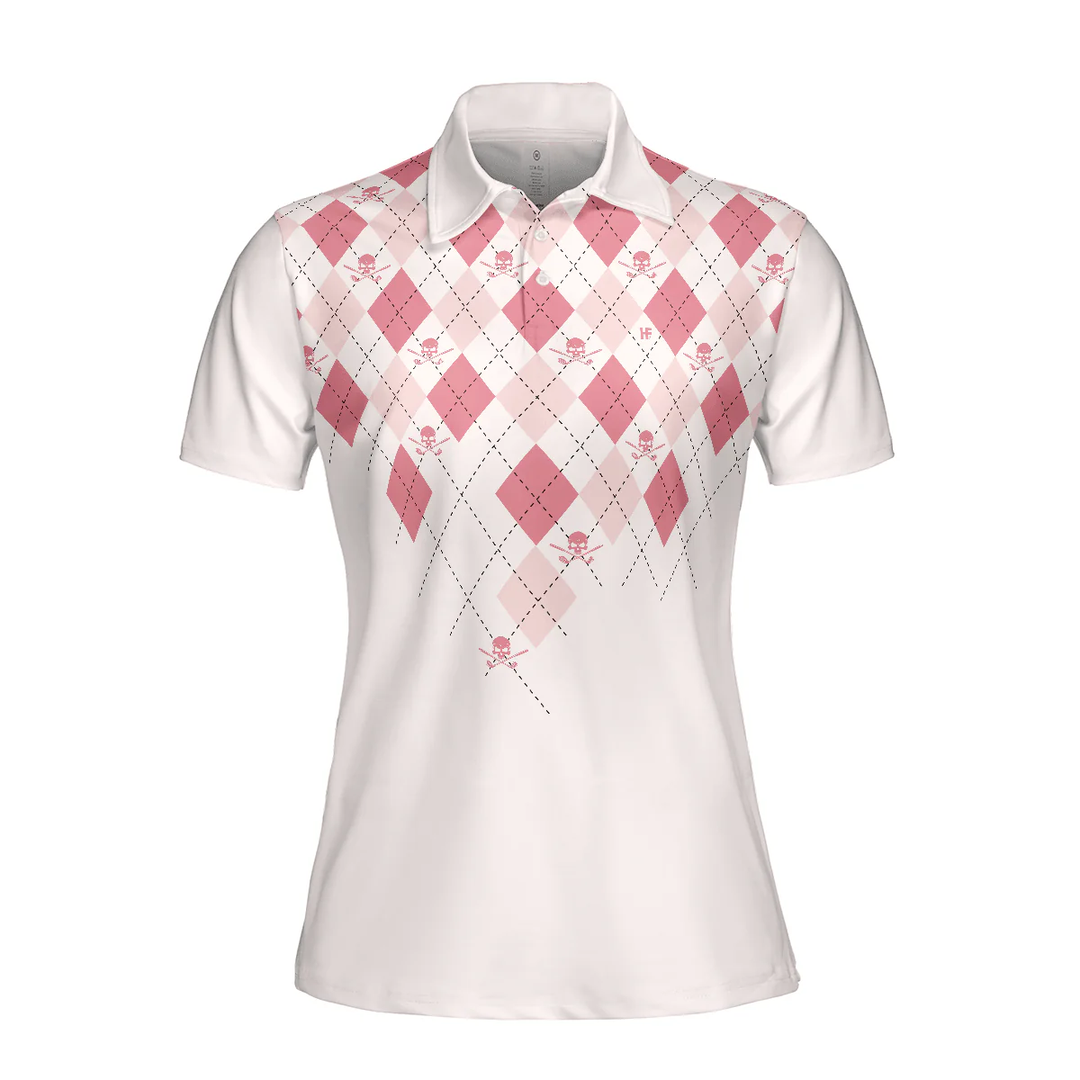 Golf Women Polo Shirt - You Say Girls Can't Golf I Say Watch Me Women Polo Shirts, Light Pink Argyle Pattern Shirt For Ladies - Perfect Gift For Women - Image 4