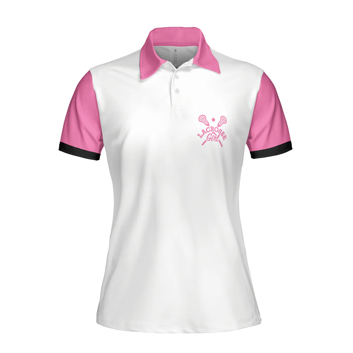 Golf Women Polo Shirts - Pink White Yes I Play Like A Girl Need A Lesson Lacrosse Polo Shirts - Perfect Gift For Women, Golfers, Golf Lover - Image 4