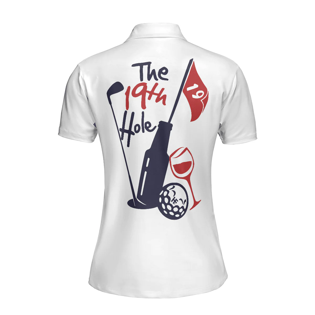 Golf Women Polo Shirts - Red White Blue Argyle Pattern The 19th Hole Golf Women Polo Shirt - Perfect Gift For Women, Golfers, Golf Lover - Image 3
