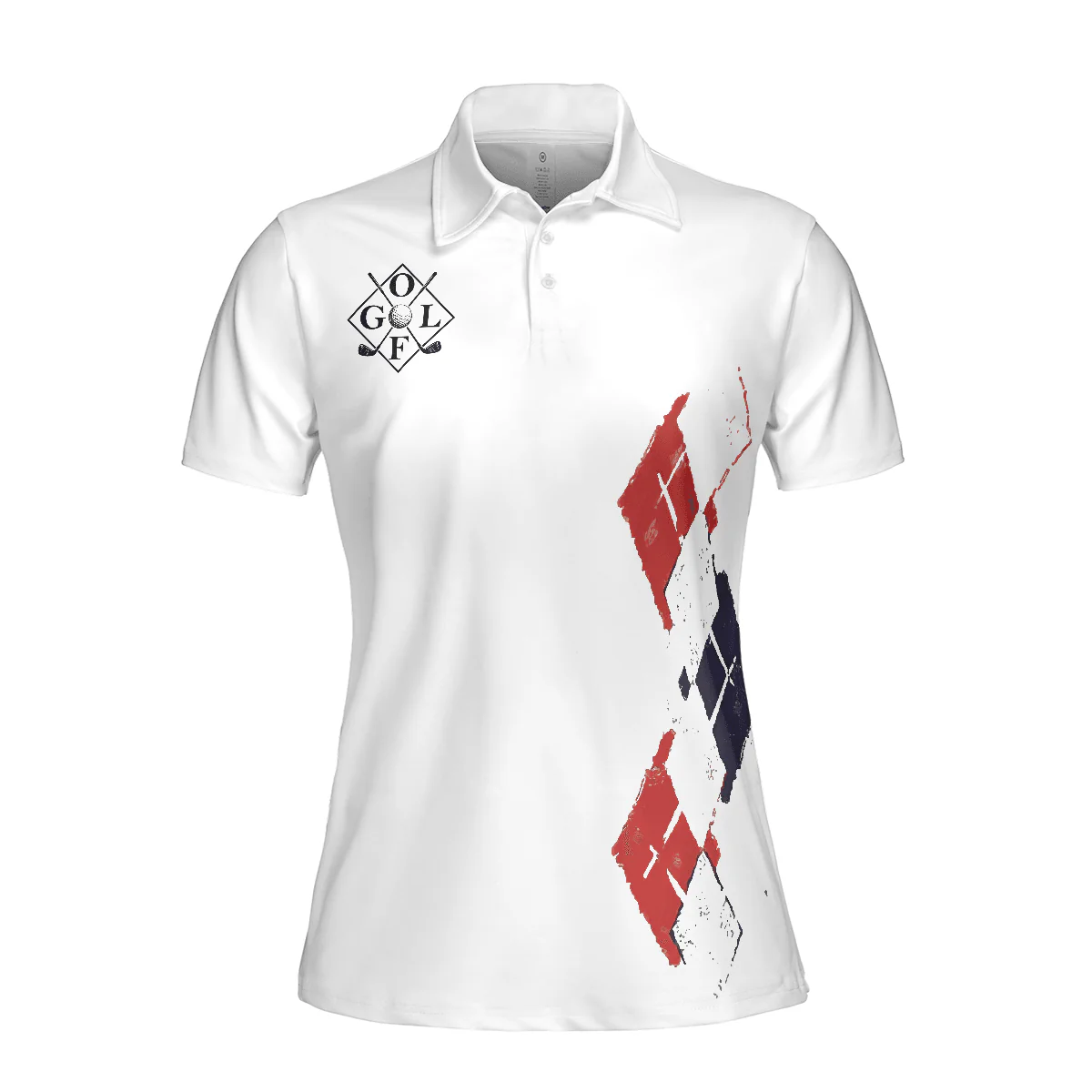 Golf Women Polo Shirts - Red White Blue Argyle Pattern The 19th Hole Golf Women Polo Shirt - Perfect Gift For Women, Golfers, Golf Lover - Image 4