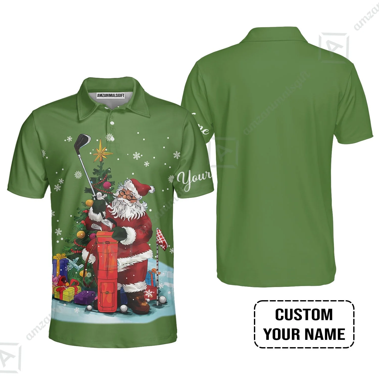 Golf Women Sleeveless Polo Shirt - Christmas Custom Name, Santa Golfer Apparel - Personalized Gift For Golf Lover - Image 7