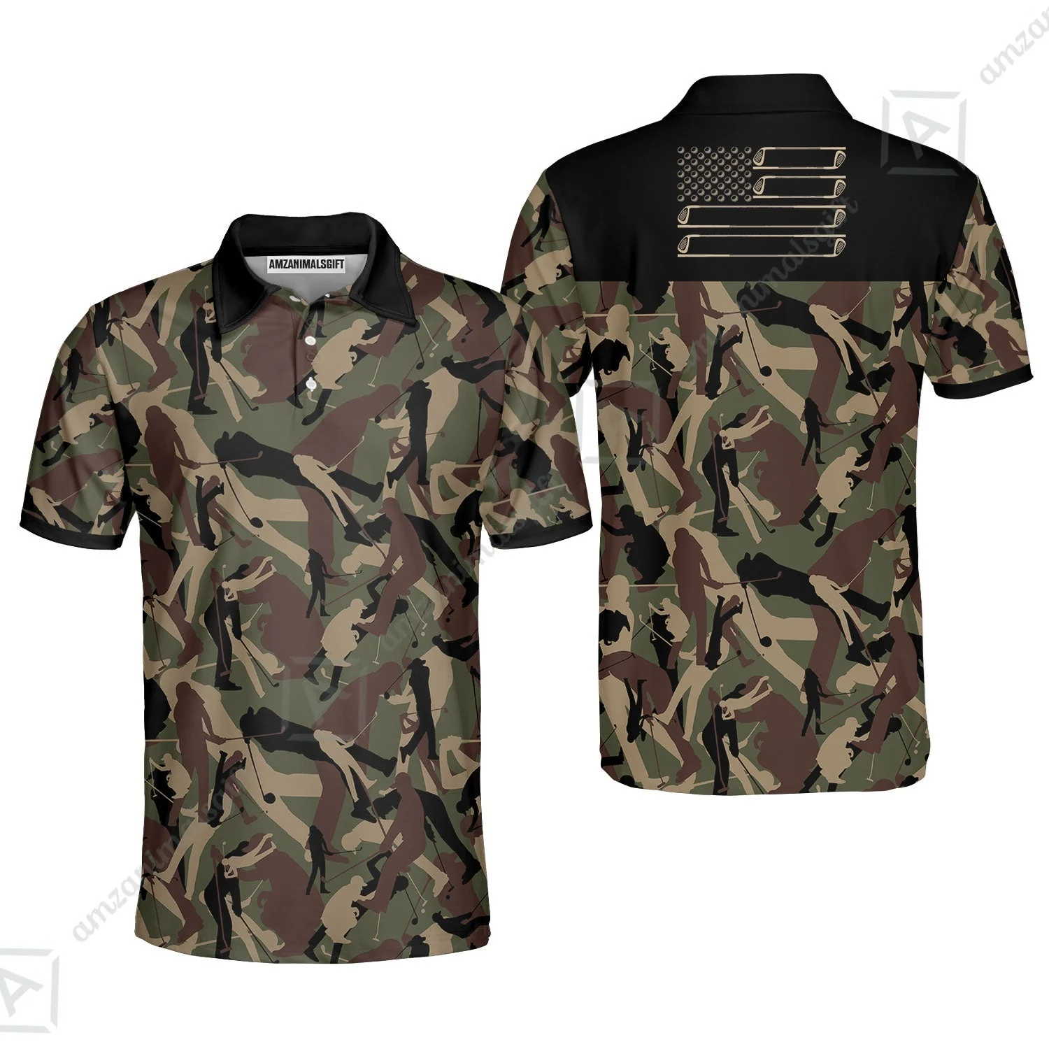 Golf Women Sleeveless Polo Shirt - Golf Camouflage Pattern Golf Women Polo Shirt, Military Golfing Women Polo Shirt, Camo Golf Shirt - Image 7