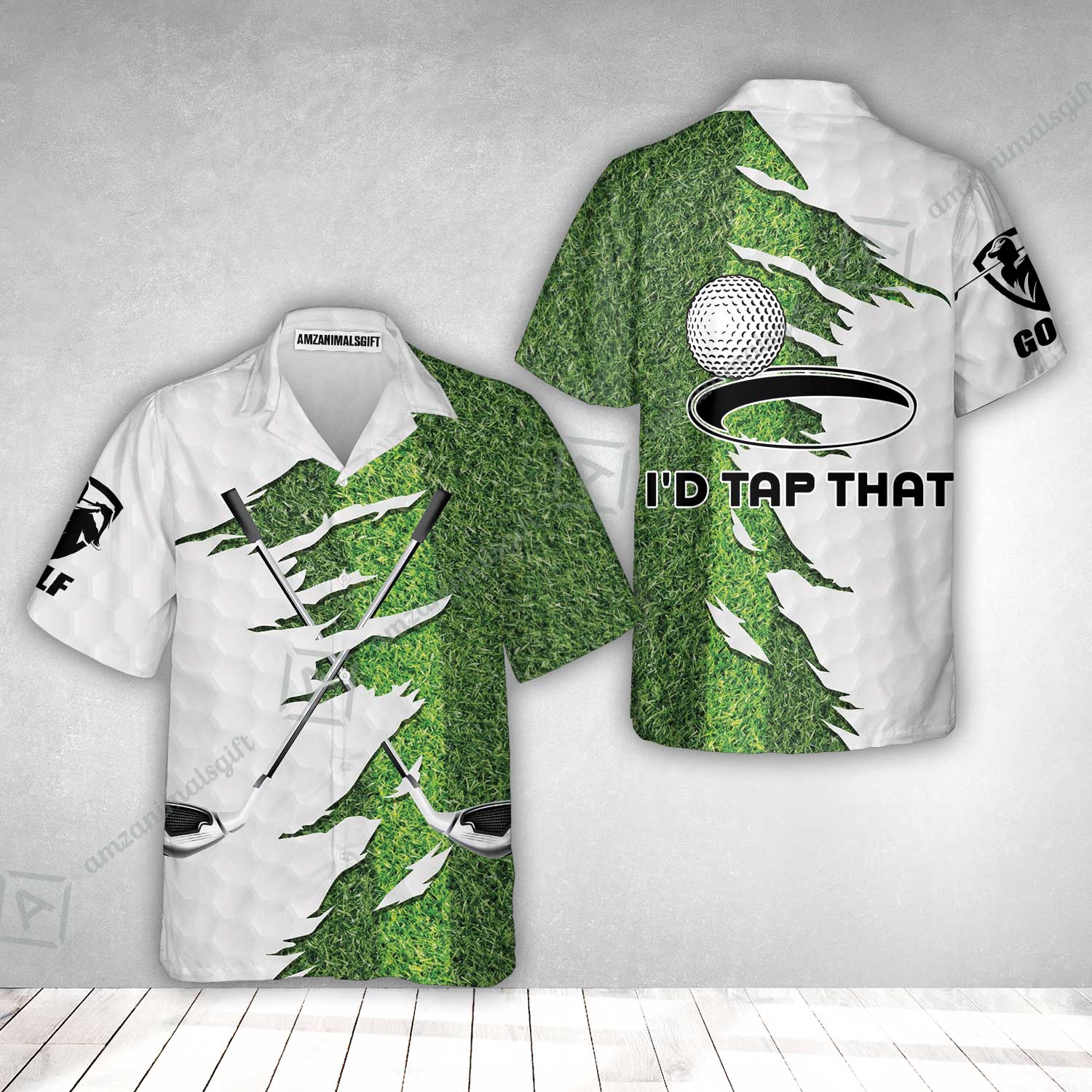 Green Golf Course Hawaiian Shirt, I'd Tap That Golf Hawaiian Shirt - Image 2