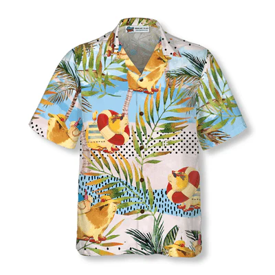 Guinea Pig Hawaiian Shirt, Blue Beach, Guinea Pig On The Beach Aloha Shirt For Men - Perfect Gift For Husband, Boyfriend, Friend, Family - Image 2