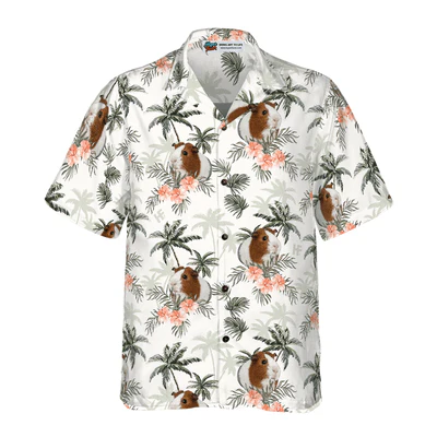 Guinea Pig Hawaiian Shirt, Tropical Summer, Palm Tree Aloha Shirt For Men - Perfect Gift For Husband, Boyfriend, Friend, Family - Image 2