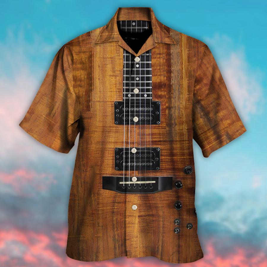 Guitar Acoustic Aloha Hawaiian Shirt For Summer, Electric Guitar Hawaiian Shirts Outfit For Men Women, Music Guitar Lovers