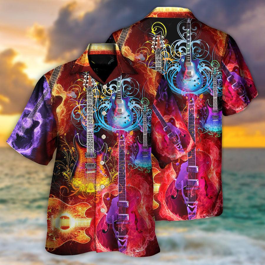 Guitar Aloha Hawaiian Shirt For Summer, Guitar Acoustic Beautiful Colorful Hawaiian Shirts Outfit For Men Women, Music Guitar Lovers - Image 2
