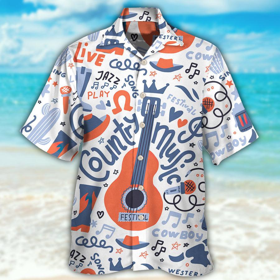 Guitar Aloha Hawaiian Shirt For Summer, Guitar Country Music Festival Elements Hawaiian Shirts Outfit For Men Women, Music Guitar Lovers