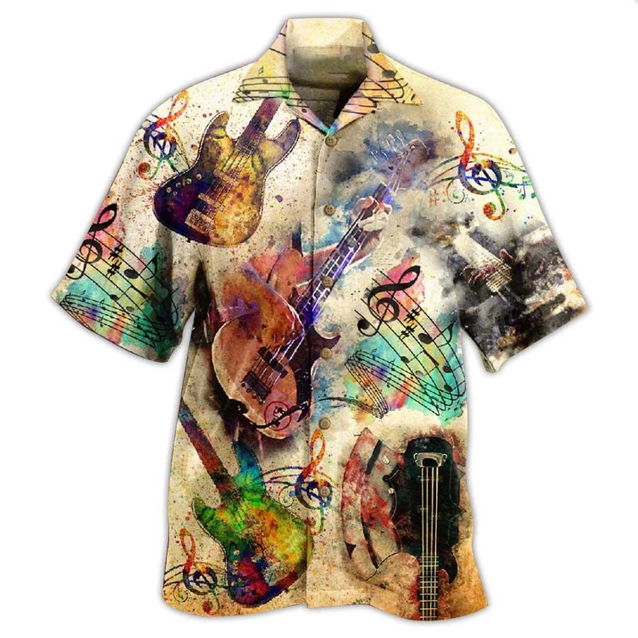 Guitar Aloha Hawaiian Shirt For Summer, Its Like Guitar But Way Cooler Bass Guitar Hawaiian Shirts Matching Outfit For Men Women, Music Guitar Lover - Image 2