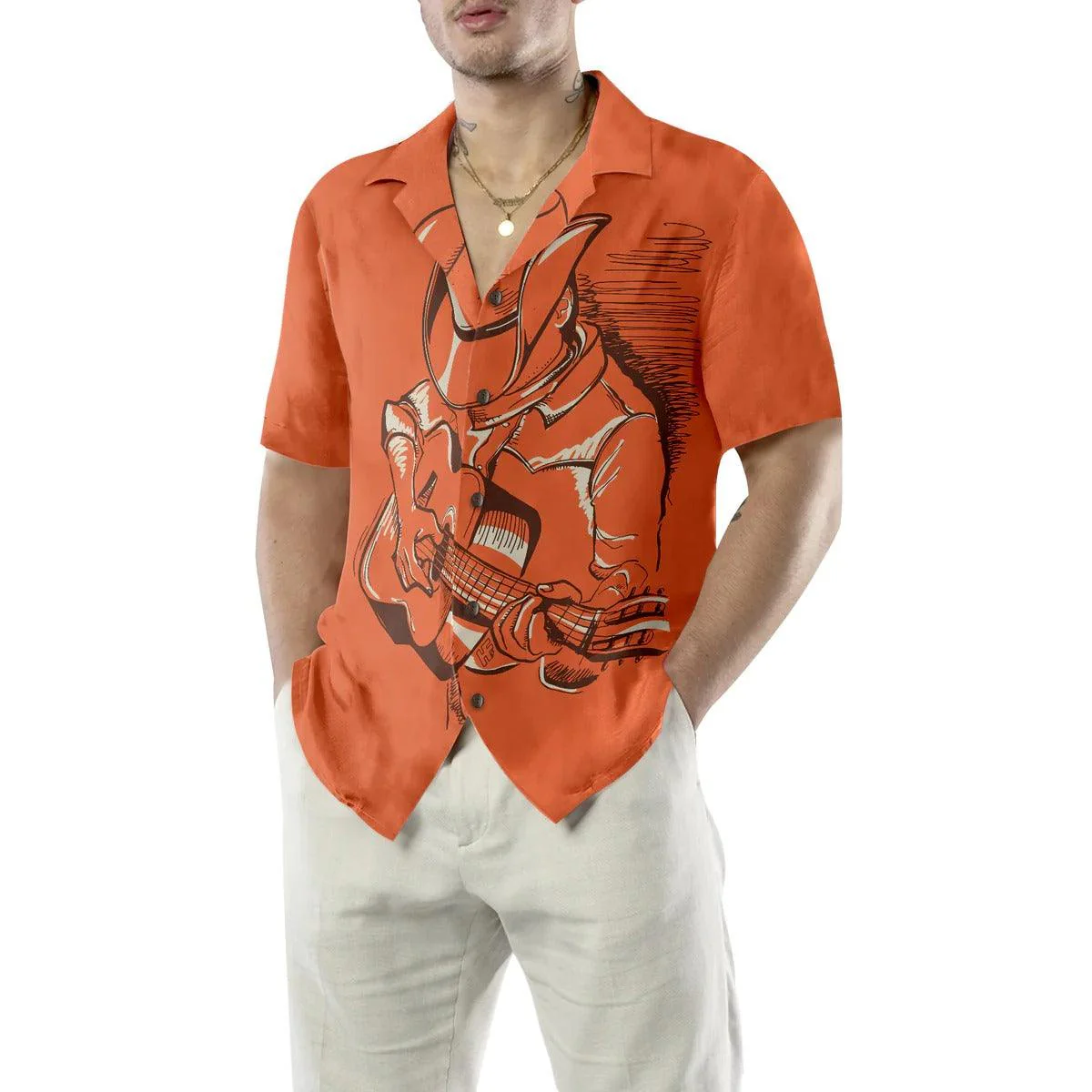 Guitar Aloha Hawaiian Shirt, Man With Guitar Hawaiian Shirt For Summer, Guitar Aloha Shirt - Perfect Gift For Men, Women, Guitar Lover, Friend, Family - Image 5