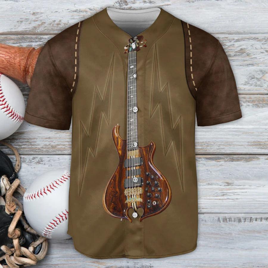 Guitar Baseball Jersey, Guitar Music Rock Leather Style Baseball Jersey For Men And Women - Perfect Gift For Guitar Lovers, Music Lovers - Image 2