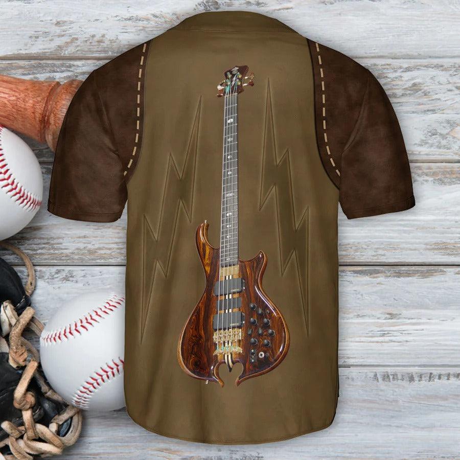Guitar Baseball Jersey, Guitar Music Rock Leather Style Baseball Jersey For Men And Women - Perfect Gift For Guitar Lovers, Music Lovers - Image 3