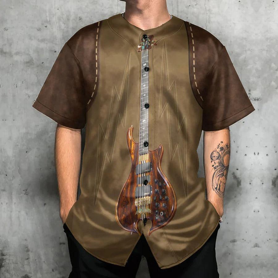 Guitar Baseball Jersey, Guitar Music Rock Leather Style Baseball Jersey For Men And Women - Perfect Gift For Guitar Lovers, Music Lovers - Image 4