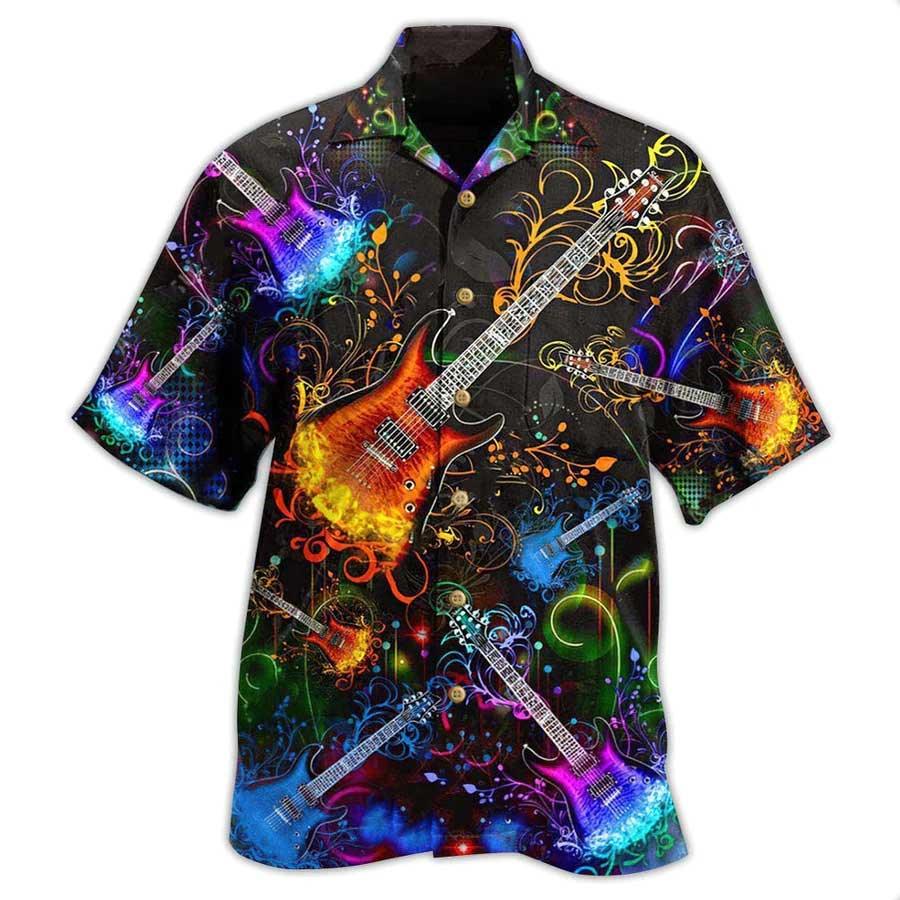 Guitar Colorful Aloha Hawaiian Shirt For Summer, Gowhere The Guitar Takes You Hawaiian Shirts Matching Outfit For Men Women, Music Guitar Lover - Image 2